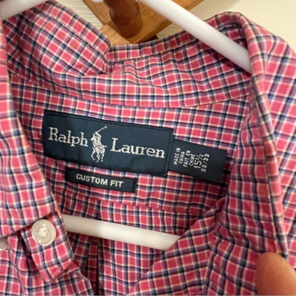 Men's Polo Ralph Lauren Red Gingham Button Shirt-Excellent Condition - Picture 4 of 5